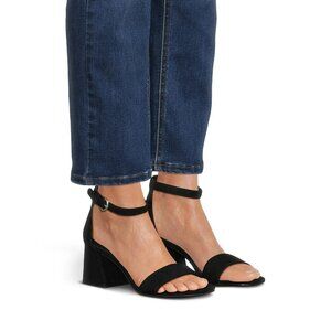 Time and Tru Women’s Open Toe Faux Suede Block Heel Sandals Size 6